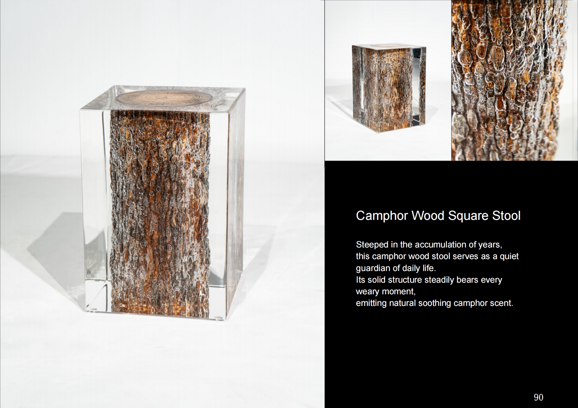Camphor Wood Square Pouf